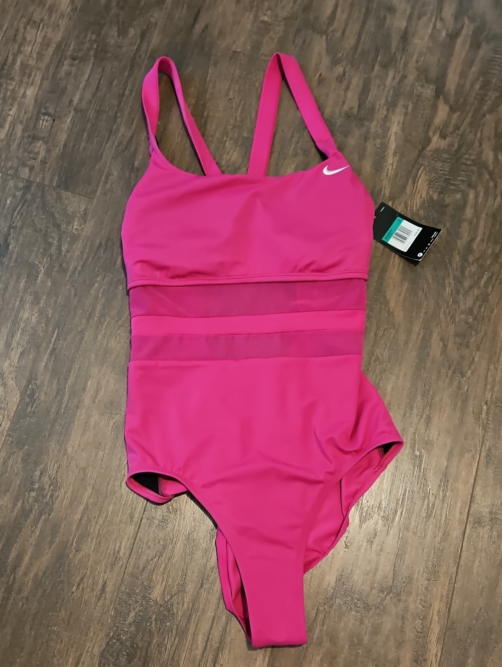 Nike Hot Pink Mesh-Band Women's One-Piece Swimsuit